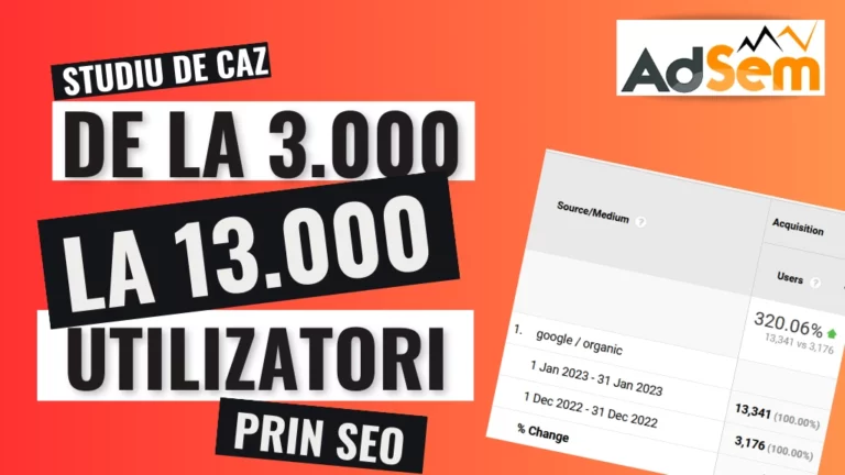 De la 3.000 la 13.000 de utilizatori lunar prin optimizari SEO