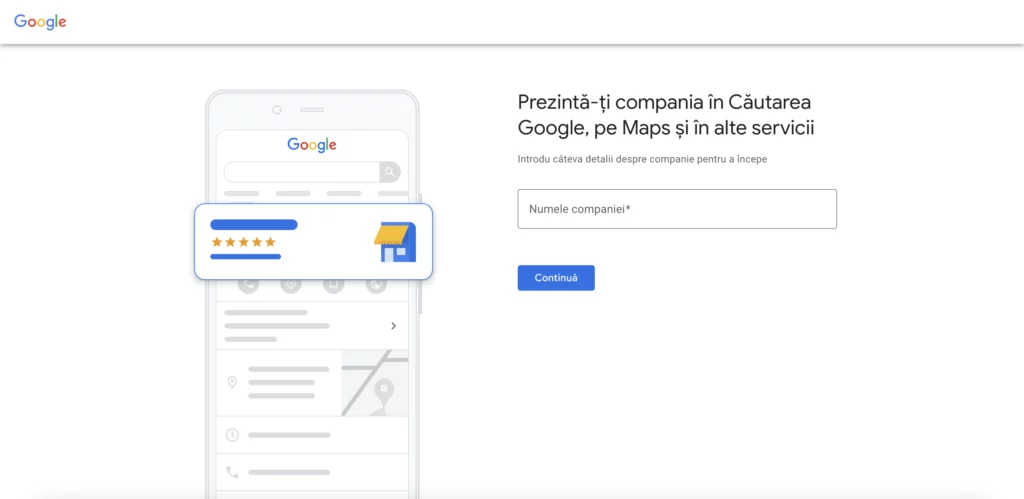setare cont google my business