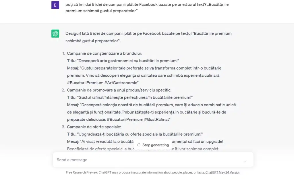 campanii platite chatgpt
