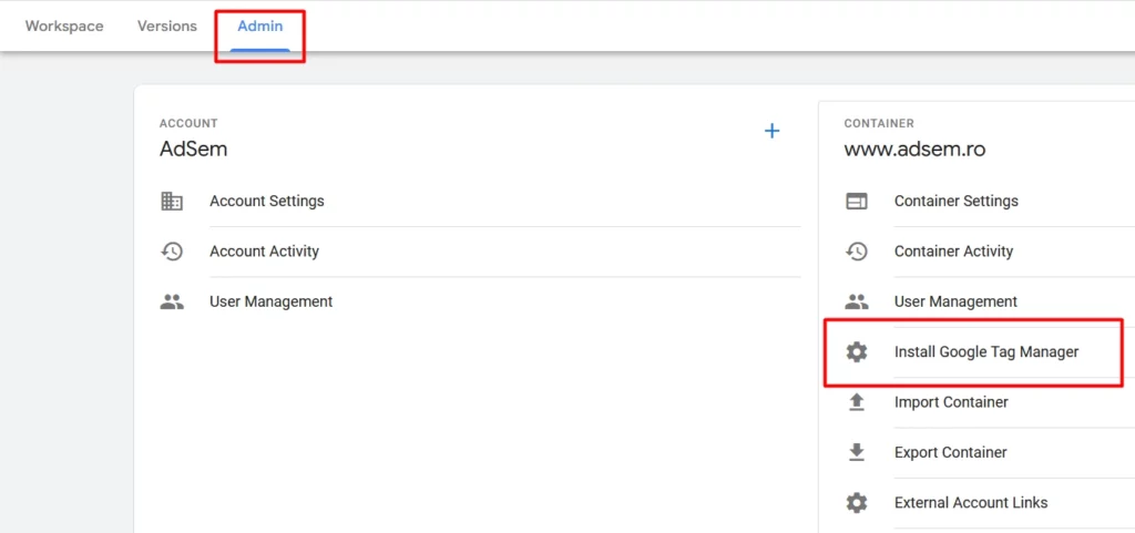 instalare google tag manager